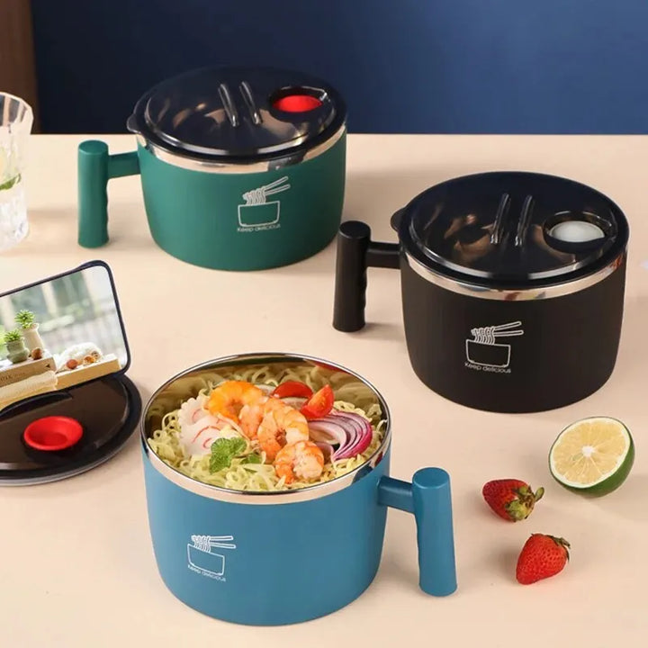 Stainless Steel Bowl W/ Lid For Instant Noodles