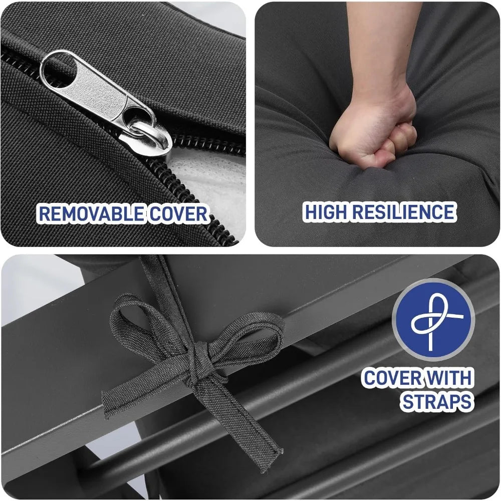 4-Seat Aluminum Outdoor Sectional Furniture Set with Thick Washable Cushions and Coffee Table for Patio Conversation Areas