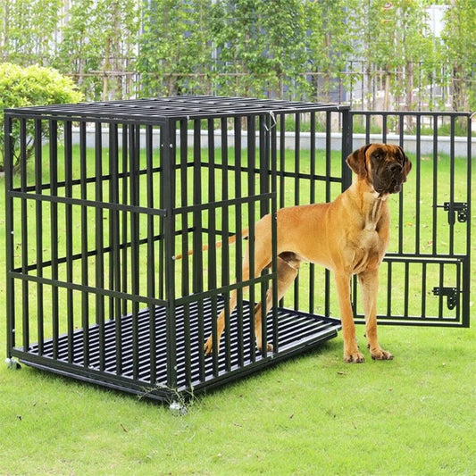 Strong Pet Cage  with Lockable Wheels and Tray