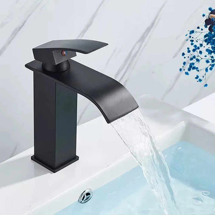 Black Waterfall Bathroom Vanity  Cold And Hot Water
