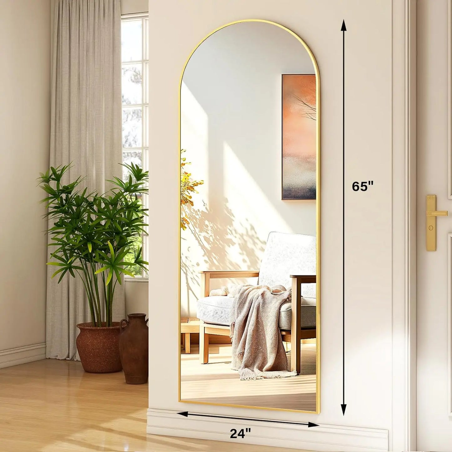 65"x24"  Full Length Mirror | Free Standing & Wall-Mounted