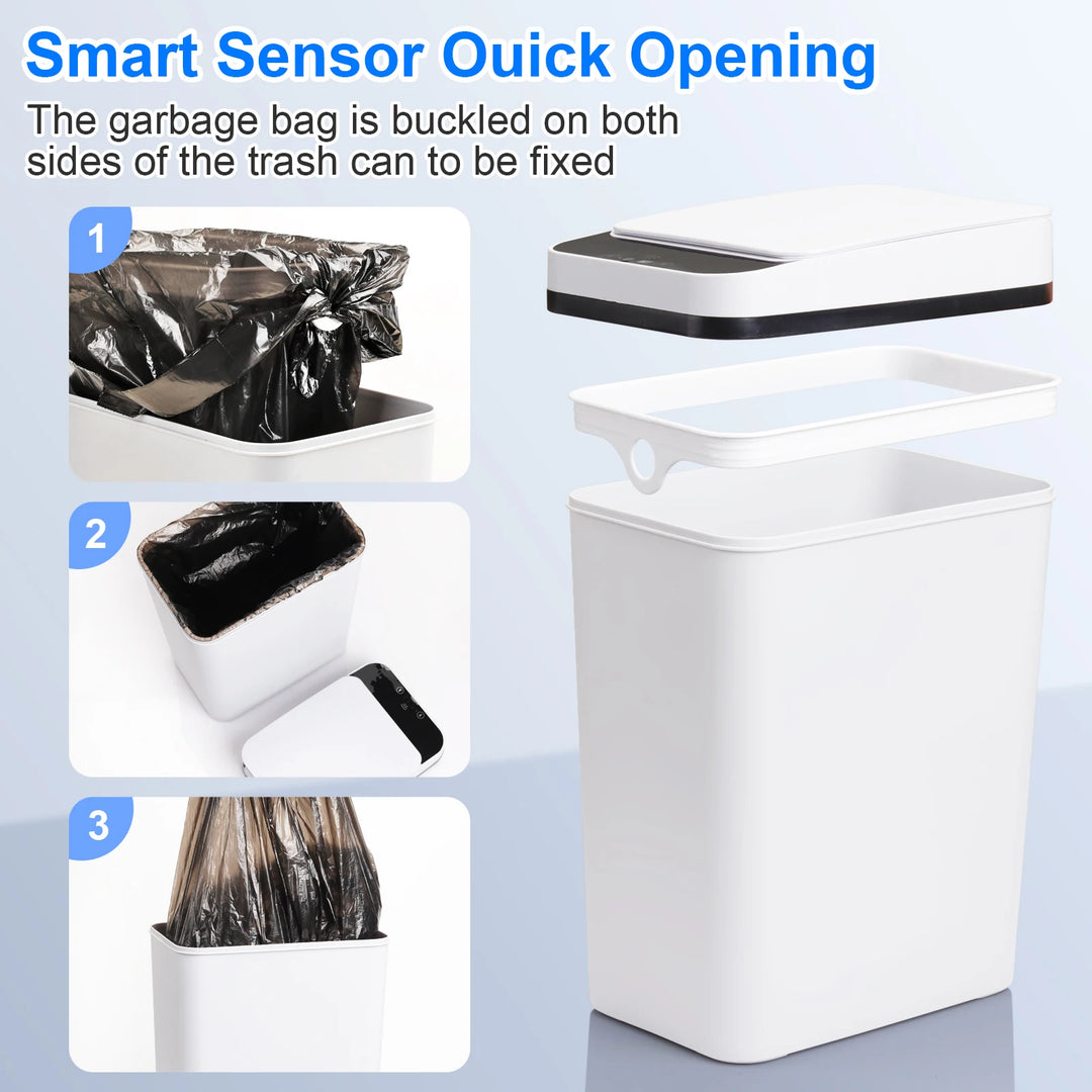 2 Pack 12L Automatic Trash Cans  Motion Sensor