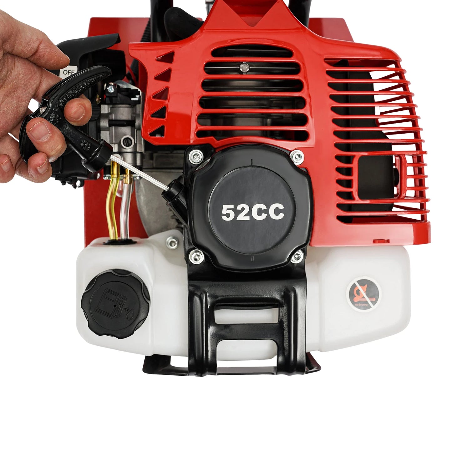 52CC 1700W Gasoline Garden Tiller Cordless 2-stroke Air-Cooled Cultivator Rotary for Trenching Loosening 12in/30cm Wide 12cm dp