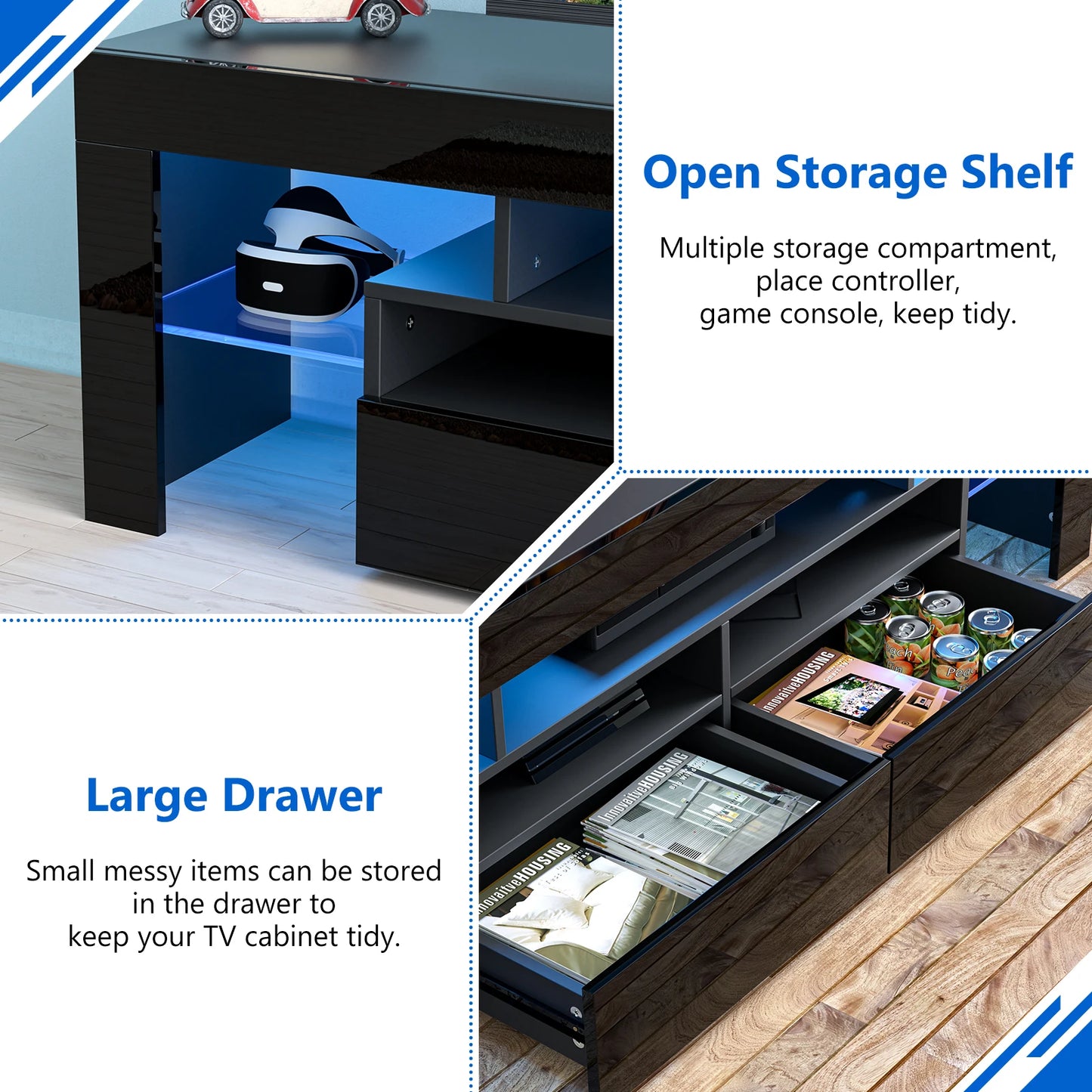 LED  Stand for 75/70/65 inch TV  with Storage Drawers