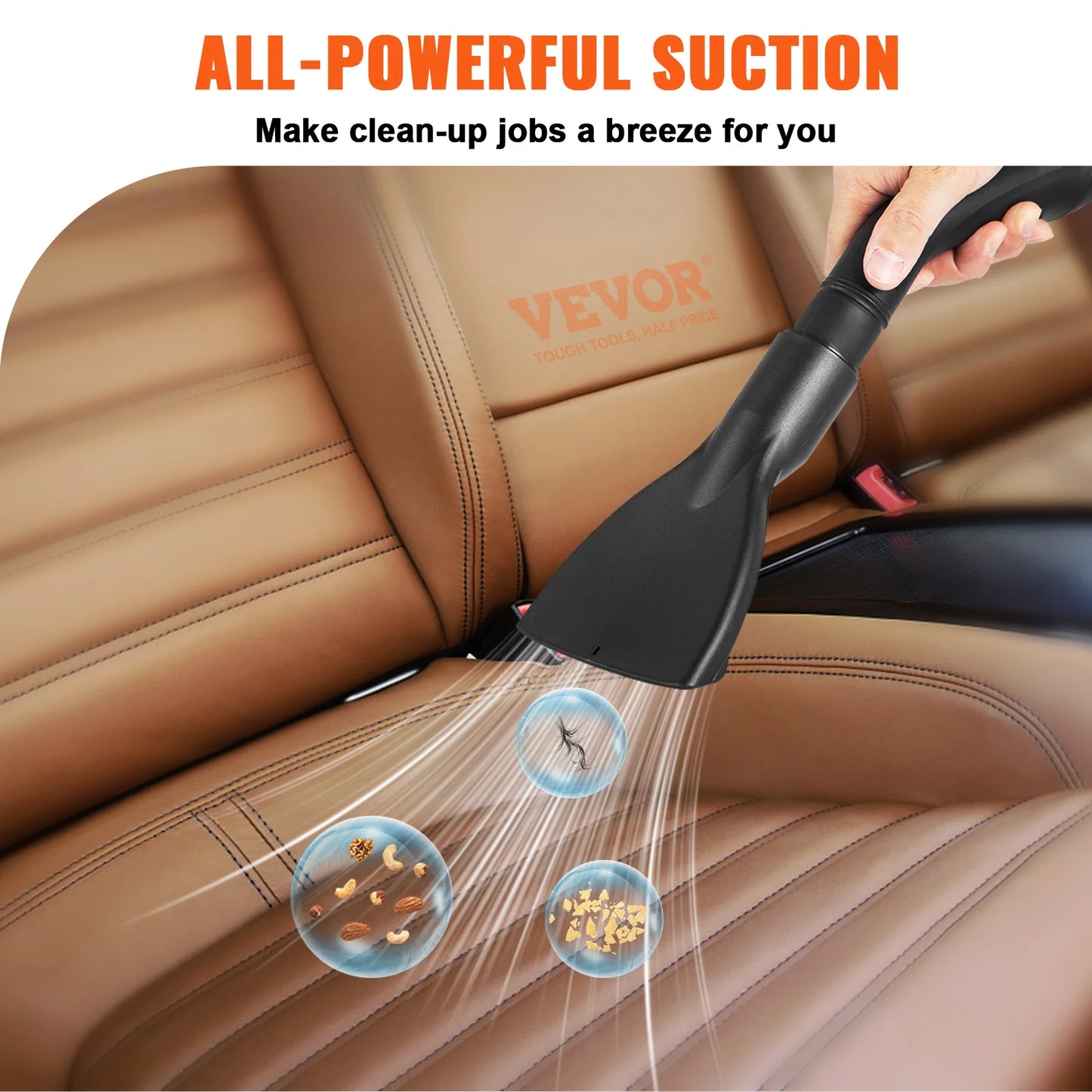 Portable Shop Vacuum with Blowing Function  Attachment Storage