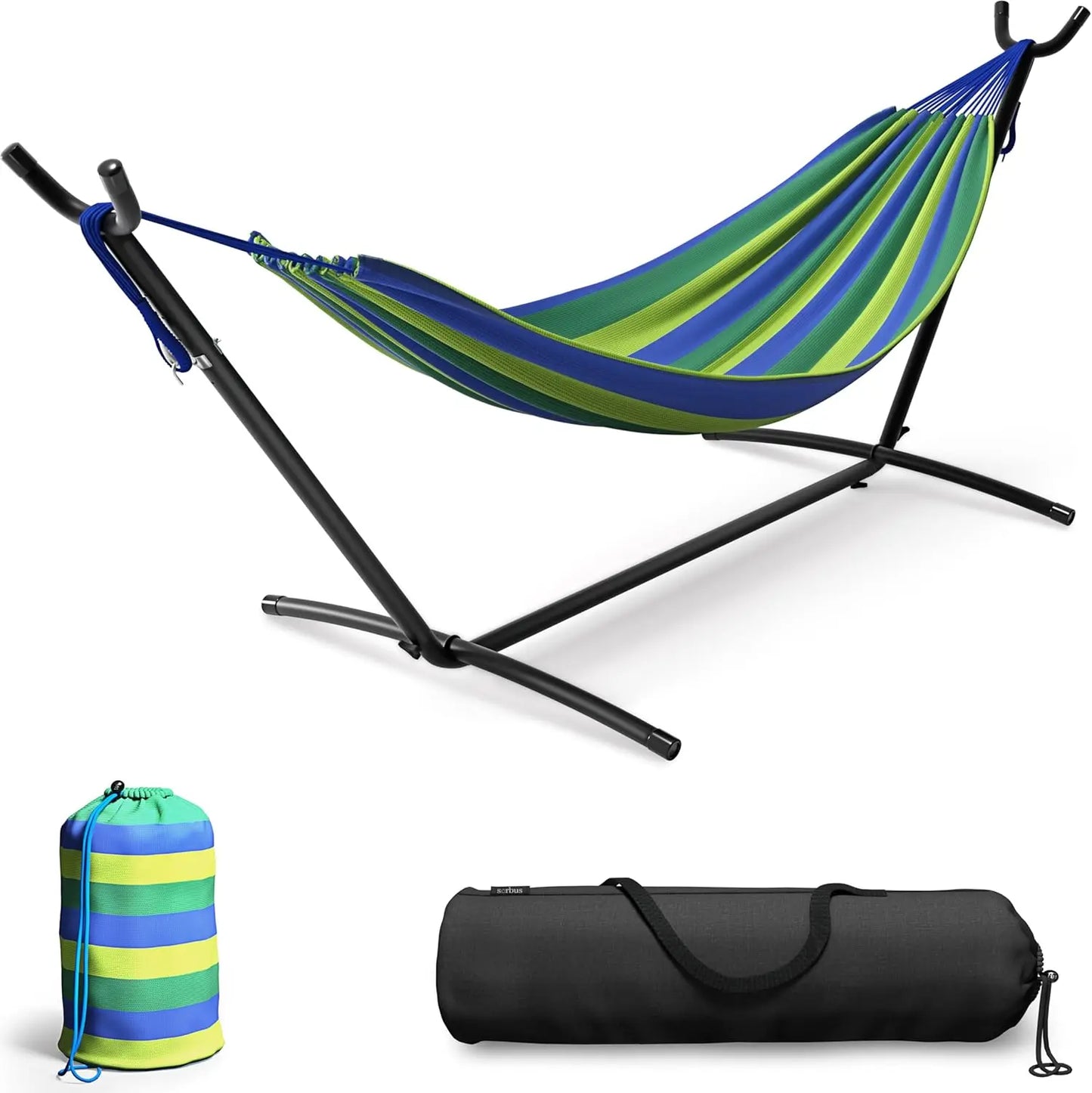 2-Person Hammock  /Steel Stand & Carry Bag, 450LB Capacity