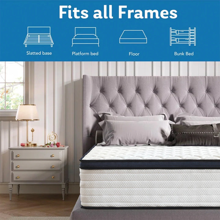 Queen Size Mattress Gel Memory Foam Pressure Relief,