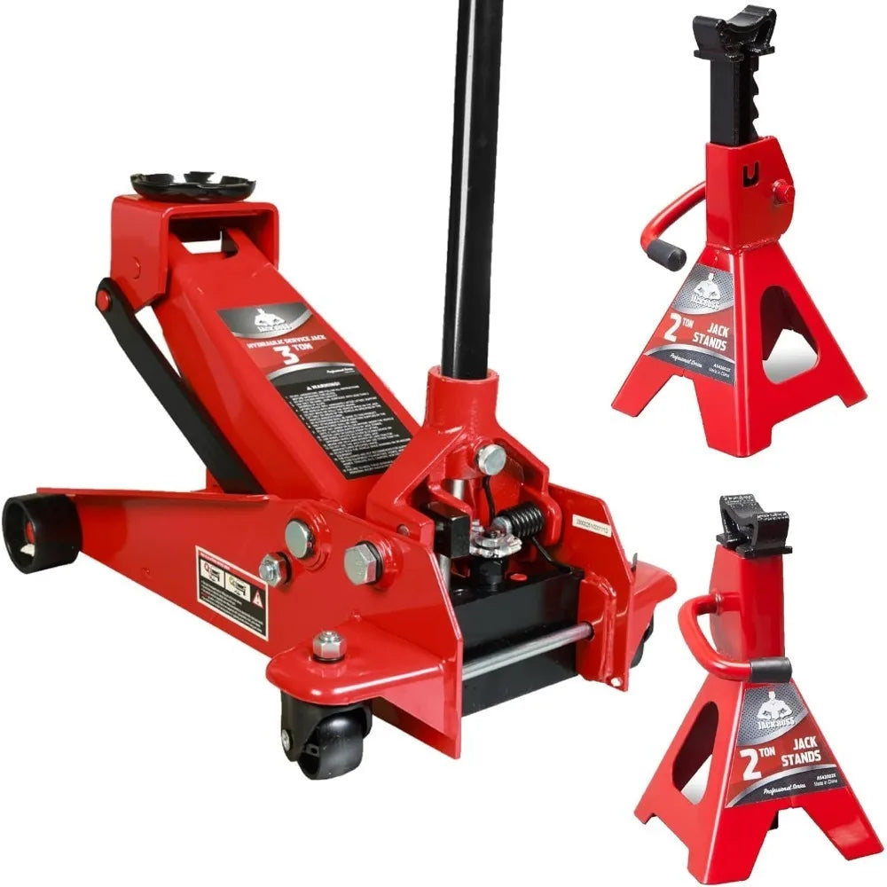 Floor Jack 3 Ton  l Heavy Duty Hydraulic Car and Stands