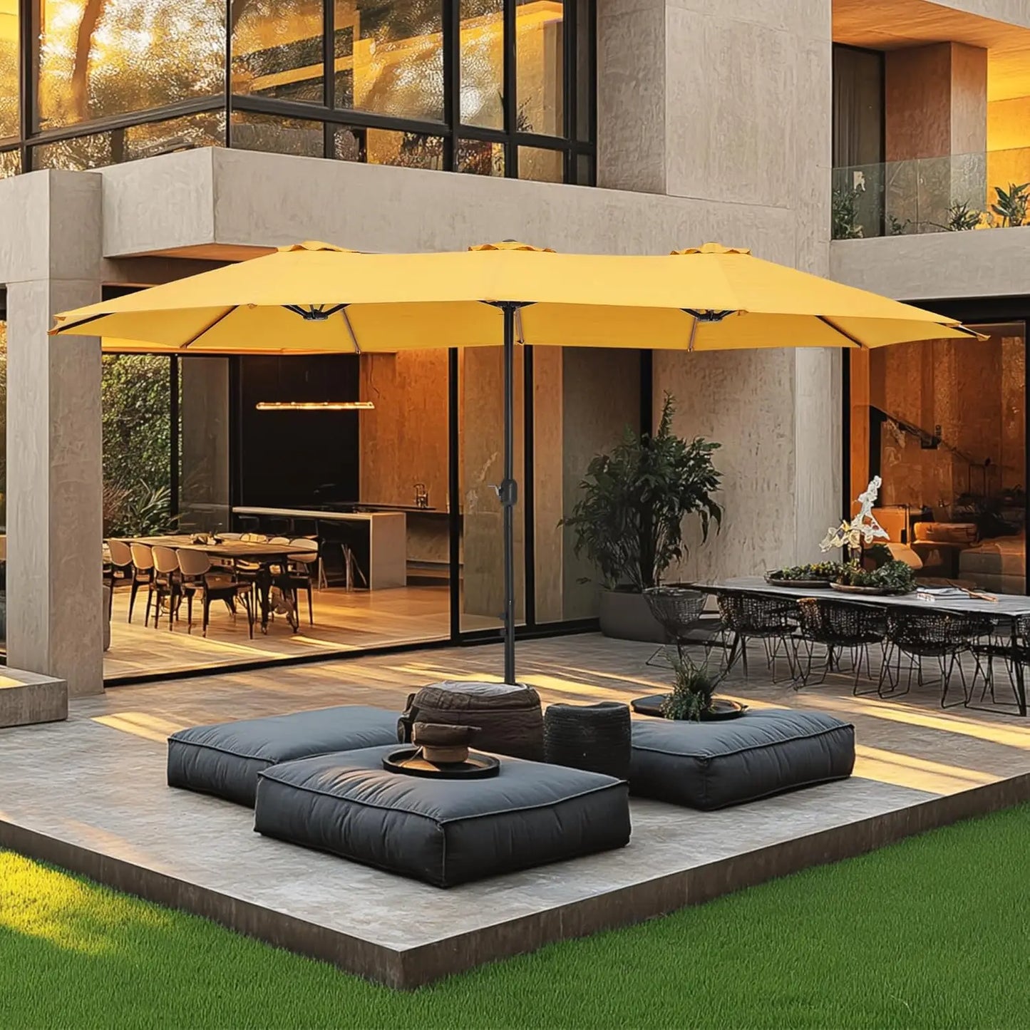 15ft Patio Umbrella with Base , Outdoor  with Crank Handle