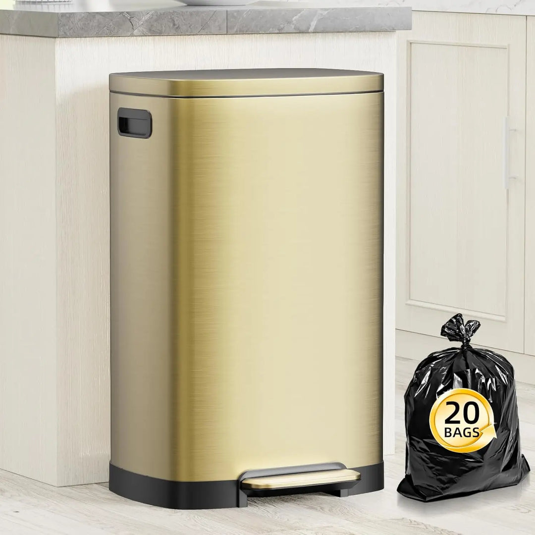 13 Gallon Trash Can with Lid, Trash Can