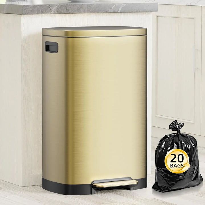 13 Gallon Trash Can with Lid, Trash Can