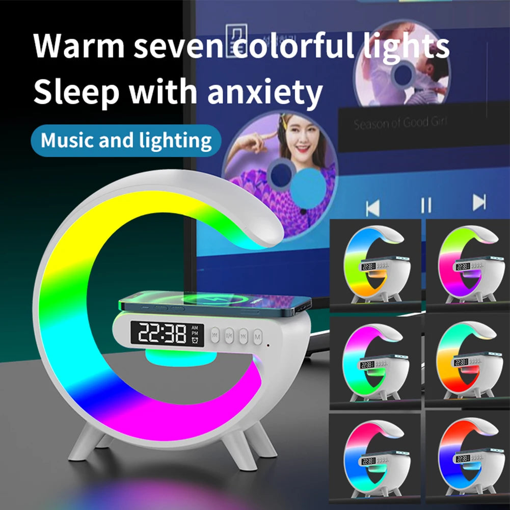 Wireless Speaker  Clock Charging Function Bedside Lamp