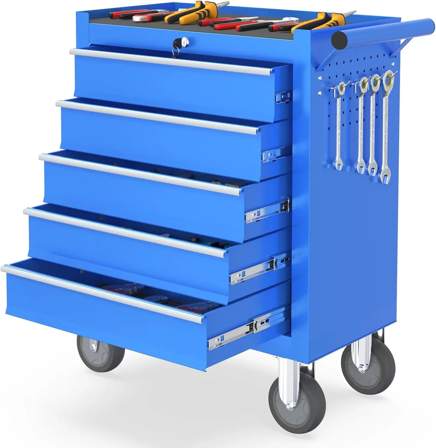 5 Drawers  Rolling Tool Chest, with Wheels & Lock