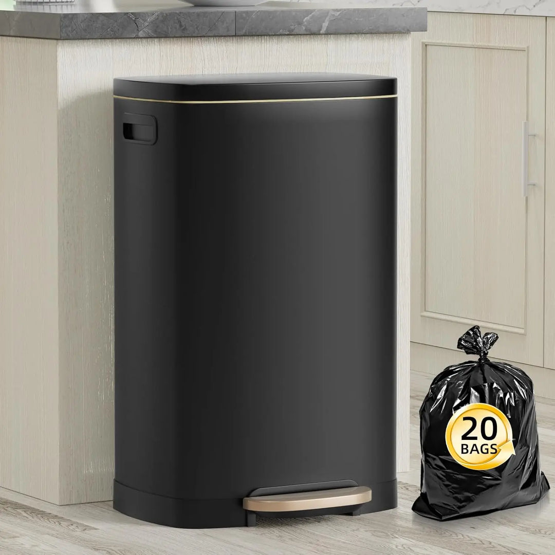 13 Gallon Trash Can with Lid, Trash Can