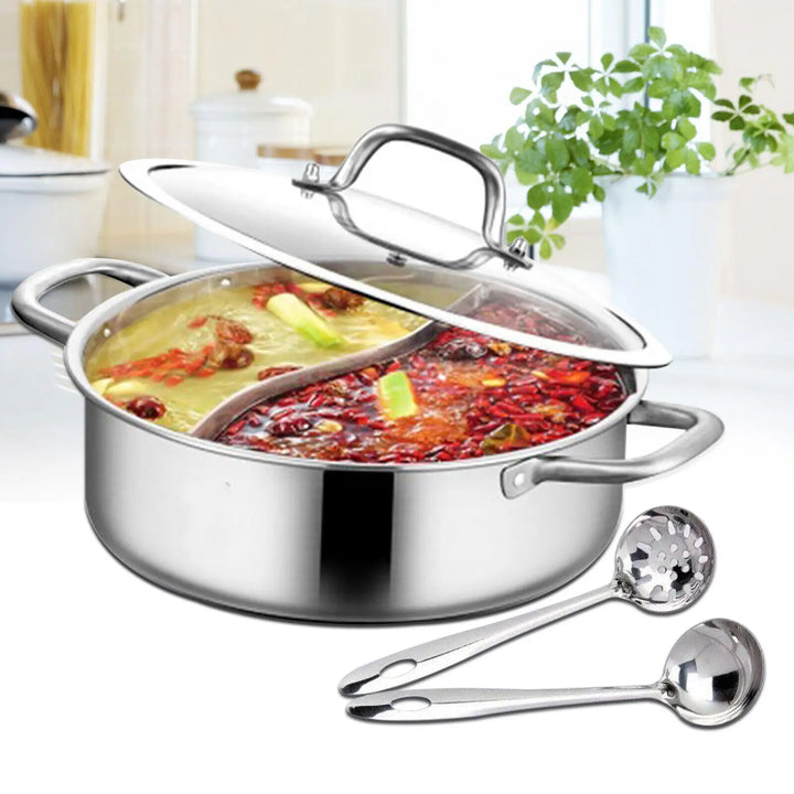 Stainless Steel Dual-Sided Hot Pot  Lid Divider