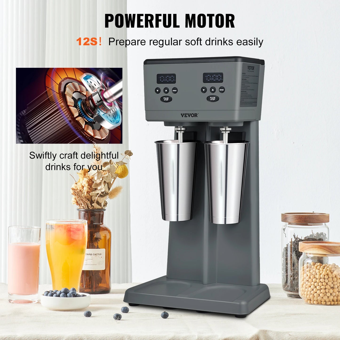 Milkshake Machine Commercial Double Heads Mixer Blender