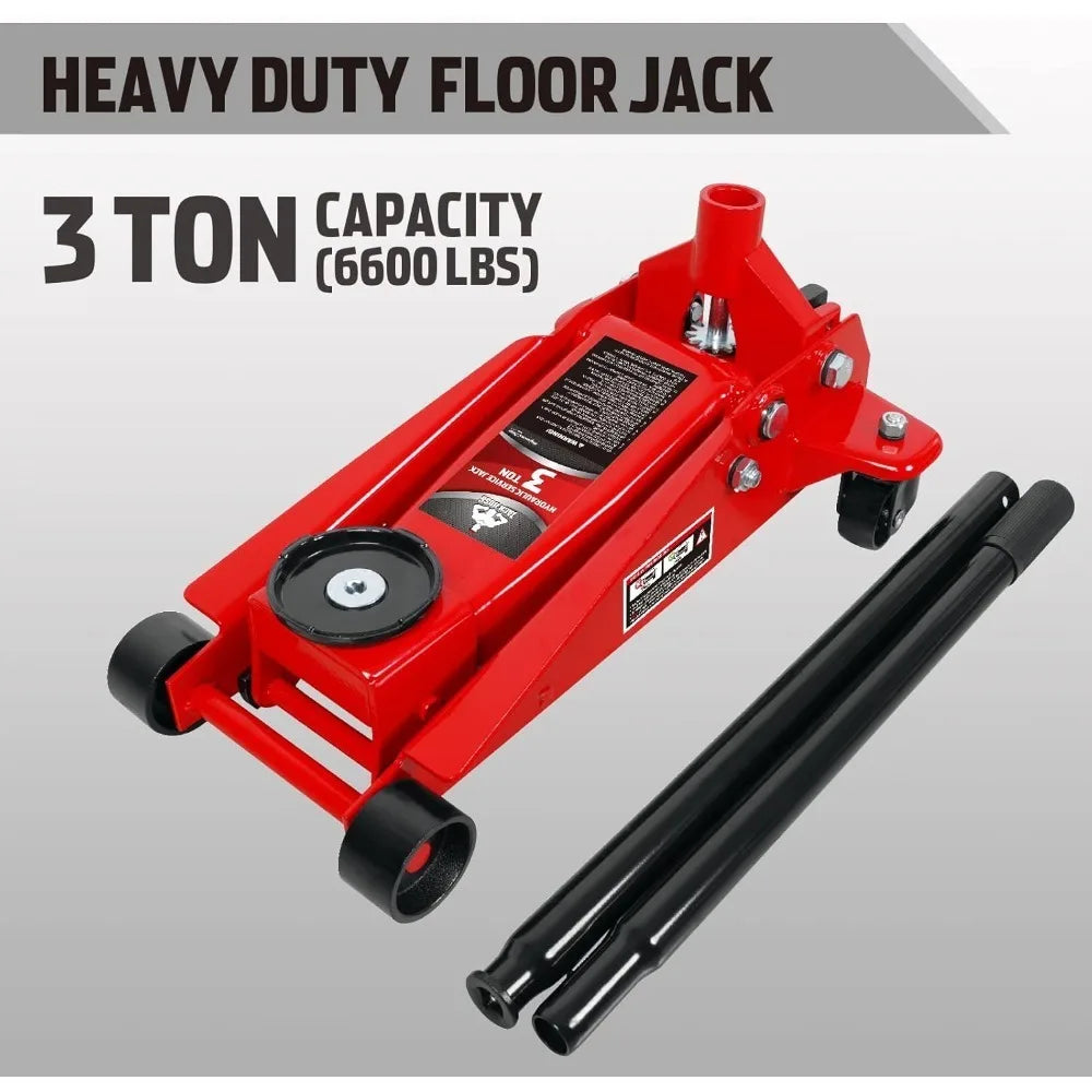 Floor Jack 3 Ton  l Heavy Duty Hydraulic Car and Stands
