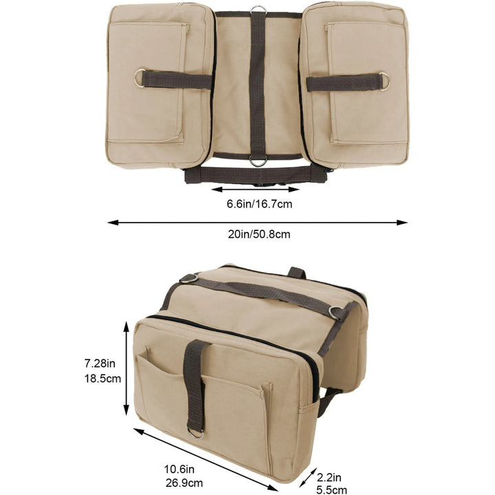Dog Backpack for Everyday Use Saddle Bag Canvas Vest Camping Backpacks Khaki Pet