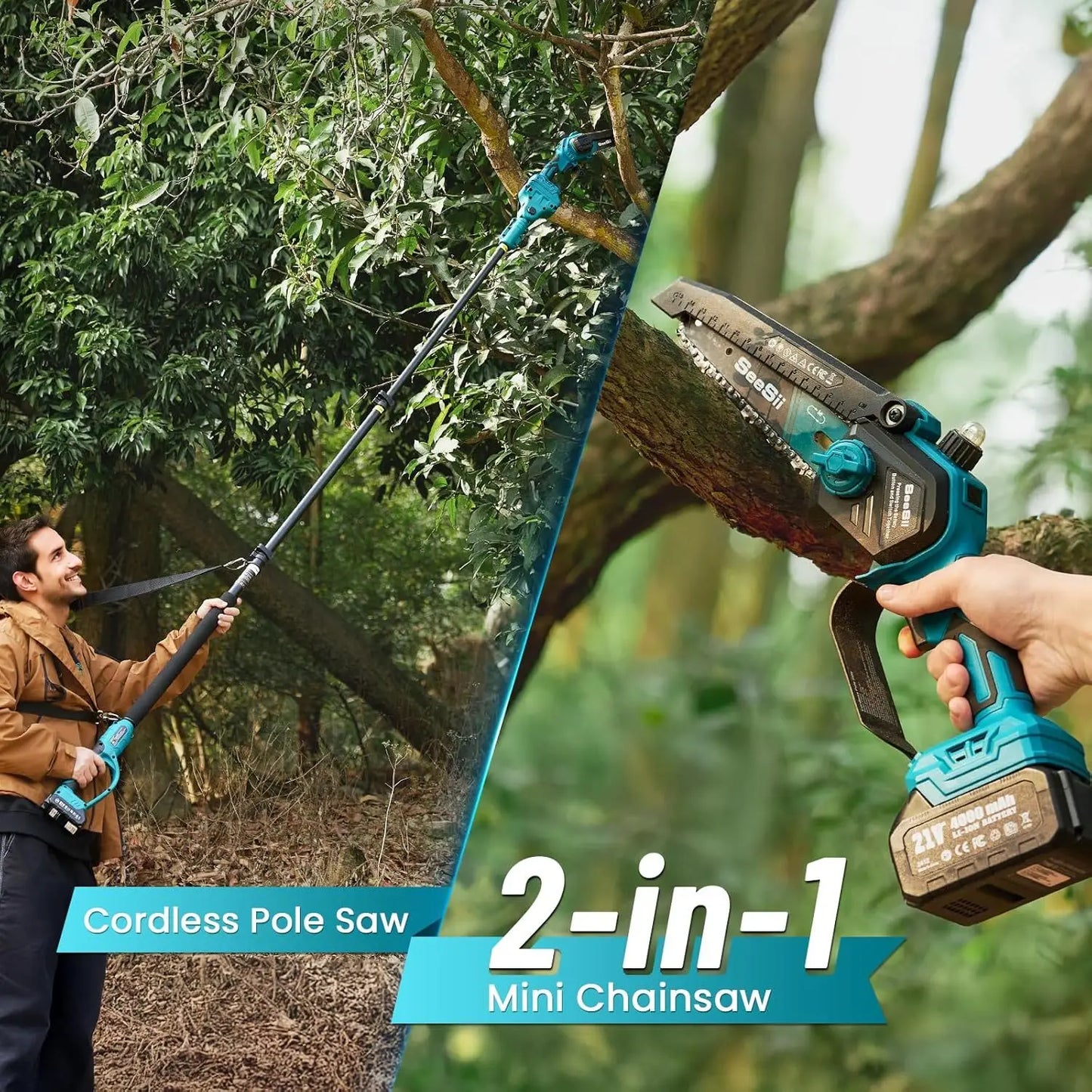 Pole Saws 6" Mini Chainsaw Cordless 16FT  Makita Battery