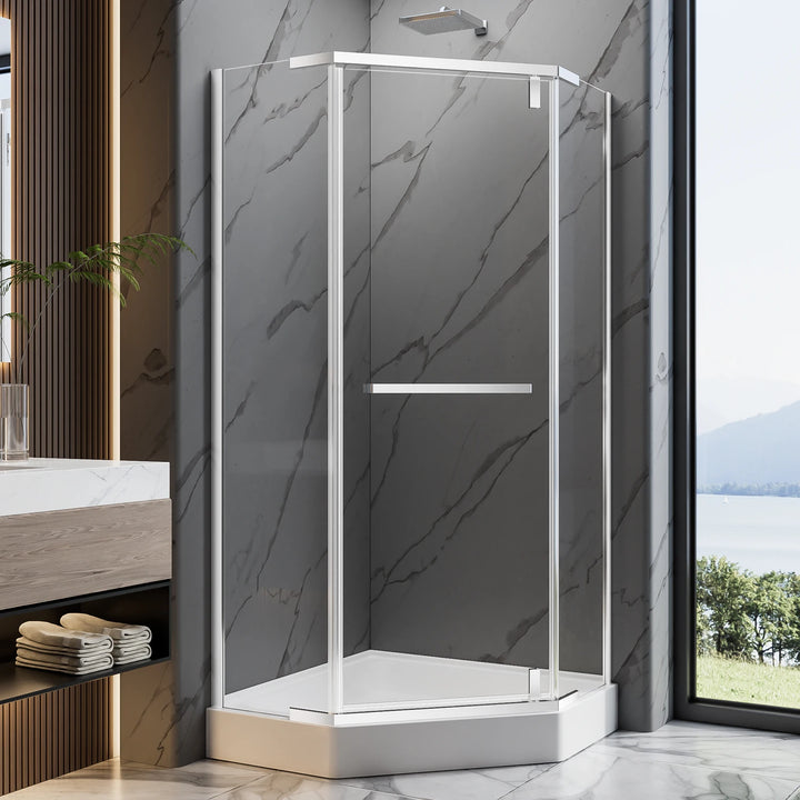 36"D x 36"W x 72"H Neo-Angle Shower Door, 1/4"