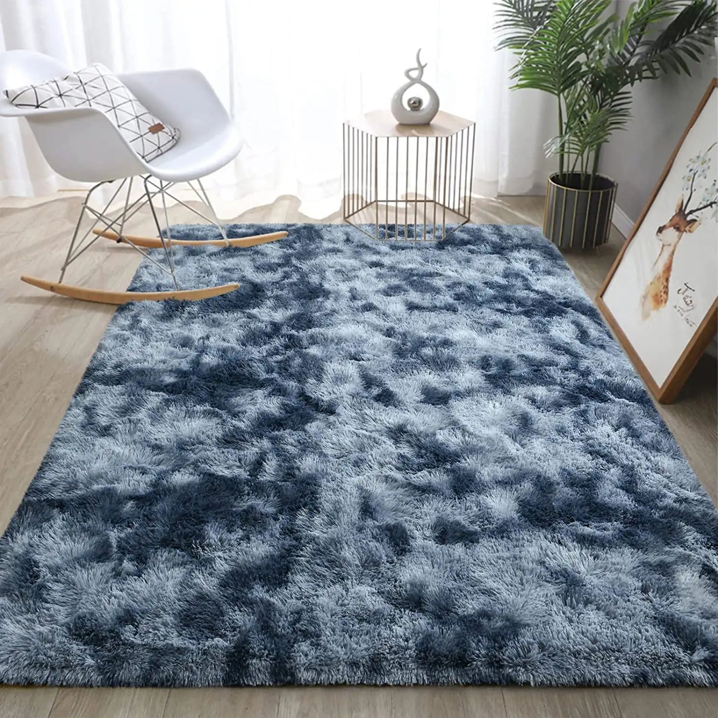 Tie Dye Velvet  Rug Fluffy Carpet For Living Room