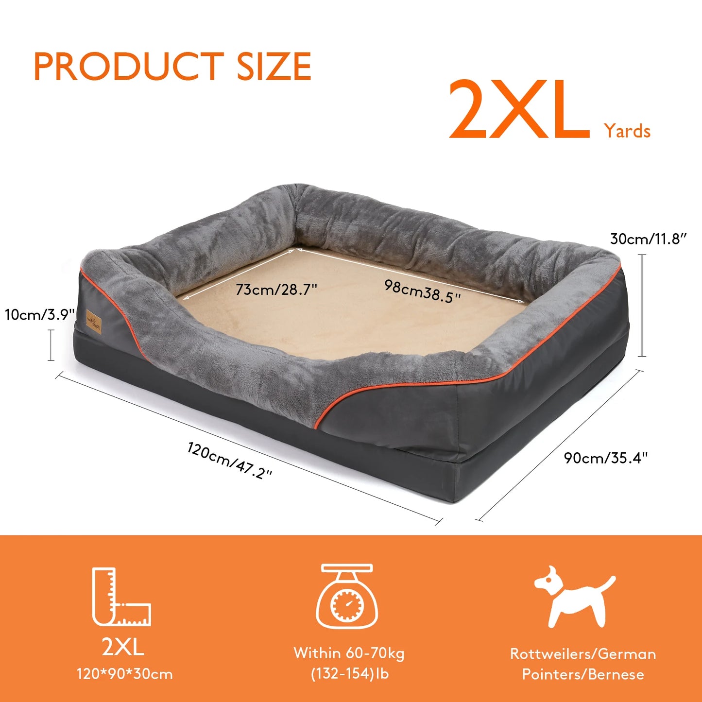 M-XXL Orthopedic Dog Bed ,Memory Foam ,Waterproof