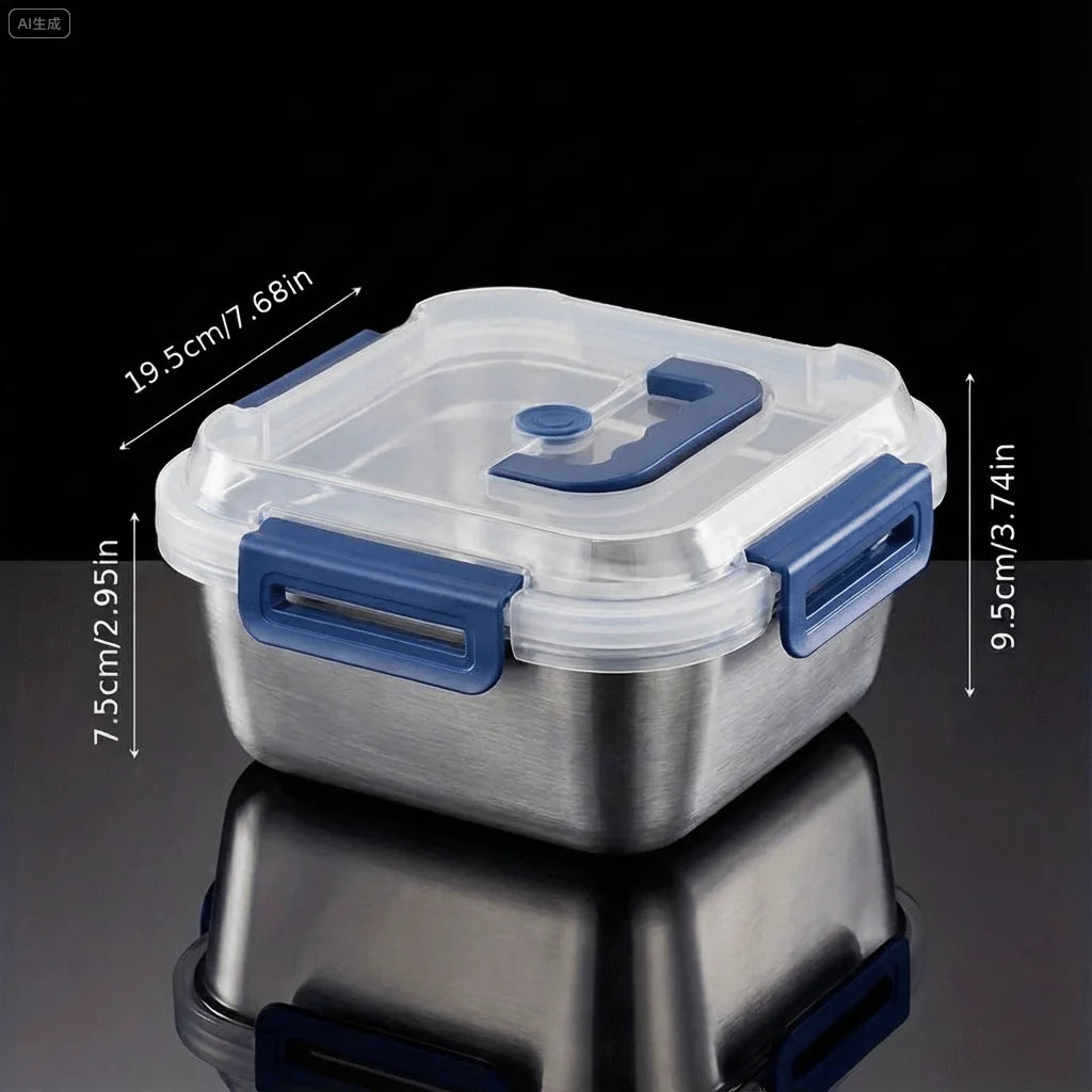 2PCS  Stainless Steel Food Storage Deep Design