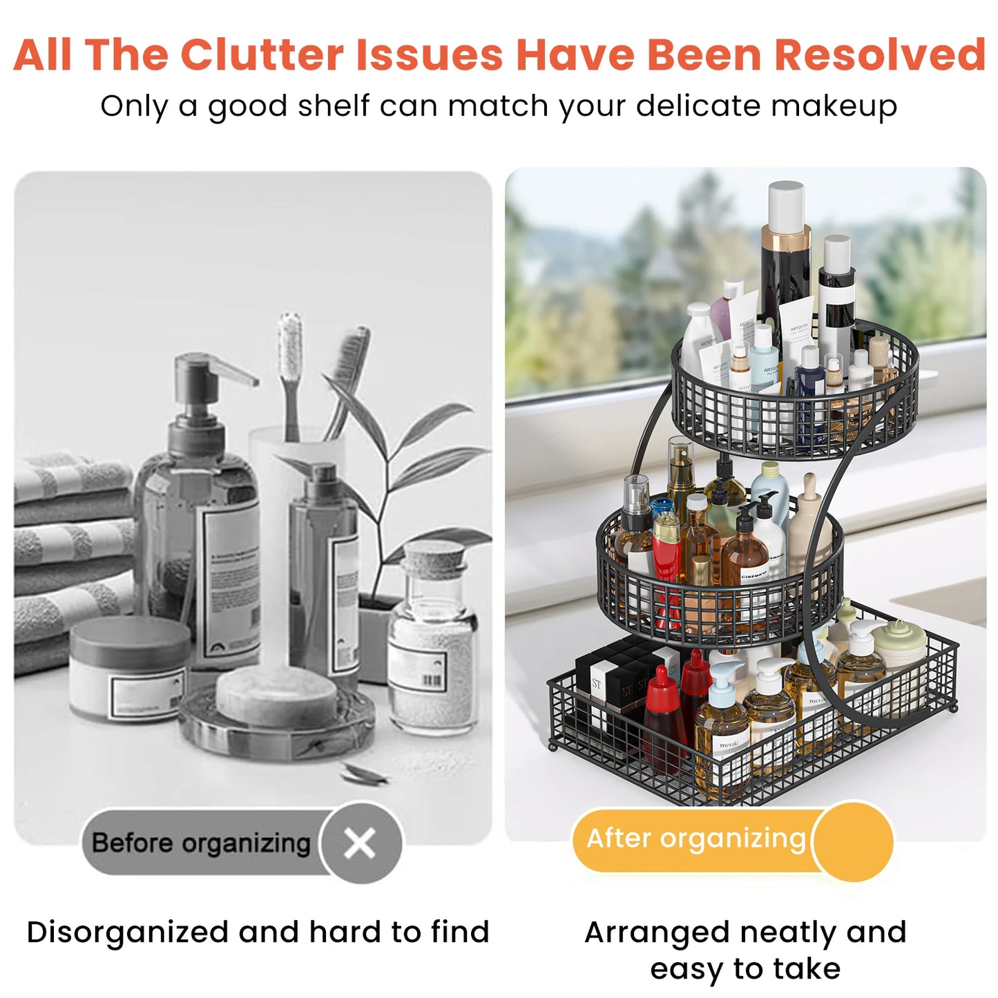 3-Tier Storage Rack  Organizer, Fruit & Vegetable Basket