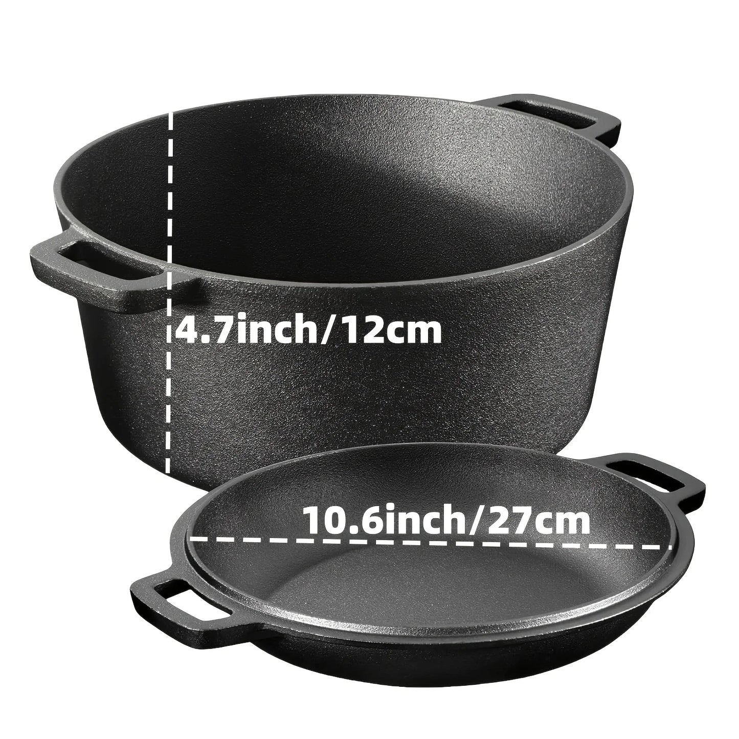 Cast Iron Skillet Set   Pre-Seasoned, Heavy-Duty
