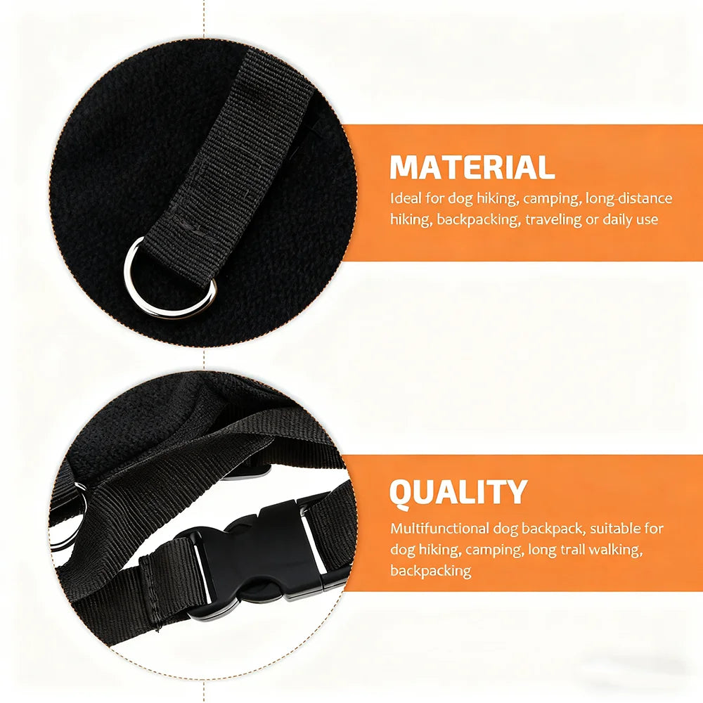 Dog Backpack for Everyday Use Saddle Bag Canvas Vest Camping Backpacks Khaki Pet