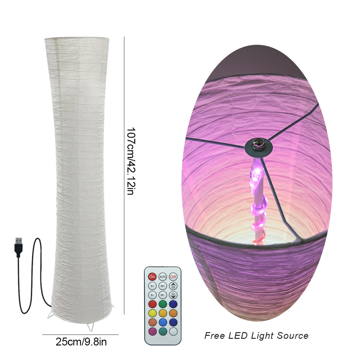 Paper lamp,color-changing LED , remote control,