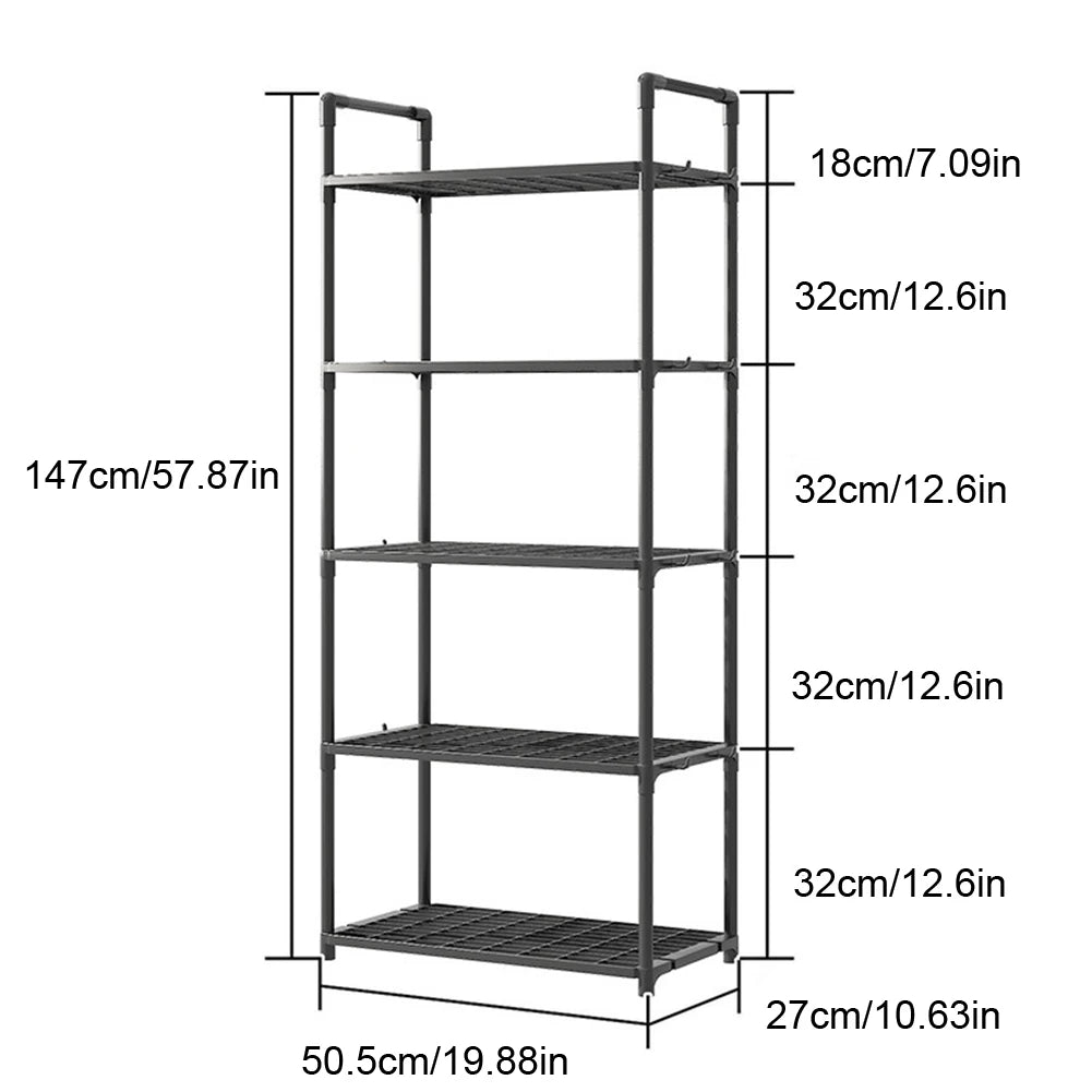 5 Tier Shelving Unit Heavy Duty Storage  66 Lbs Capacity