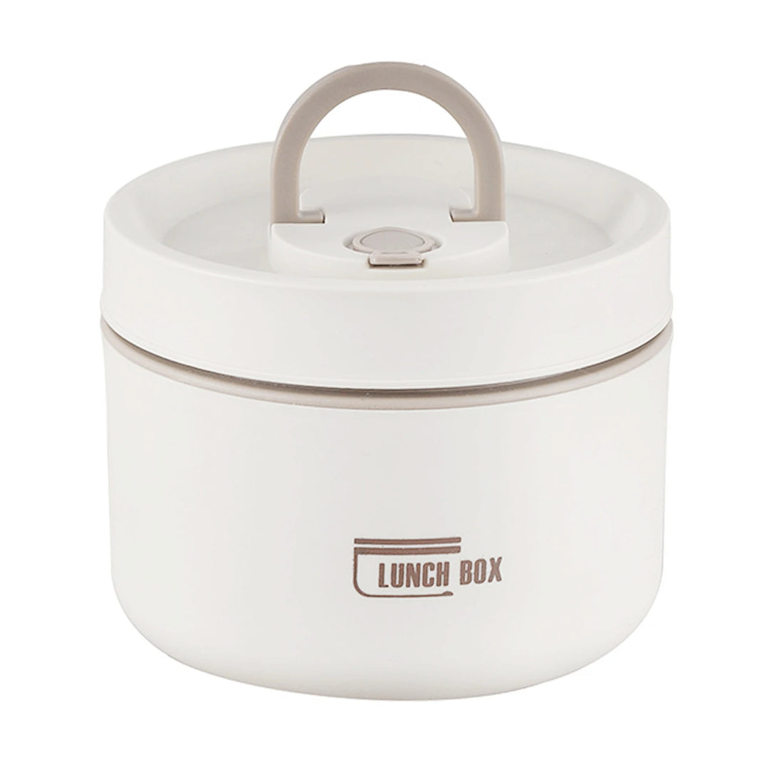 Thermal Lunch Box with Lid Leakproof Round Picnic Lunchbox with Folding Handle for Kids Students Adults MIAO-US