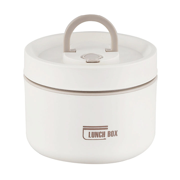 Thermal Lunch Box with Lid Leakproof Round Picnic Lunchbox with Folding Handle for Kids Students Adults MIAO-US