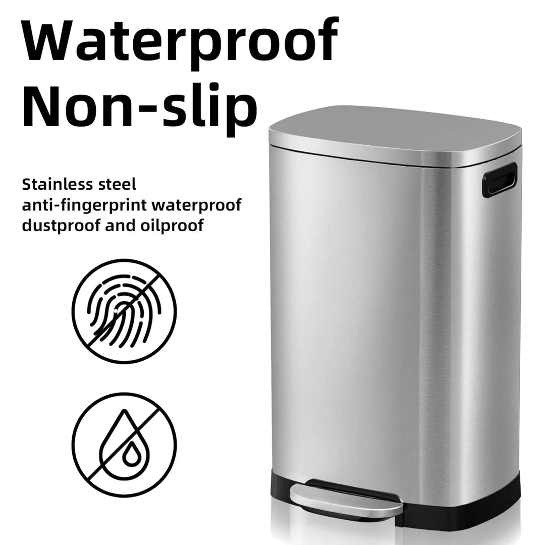 13 Gallon Trash Can with Lid, Trash Can