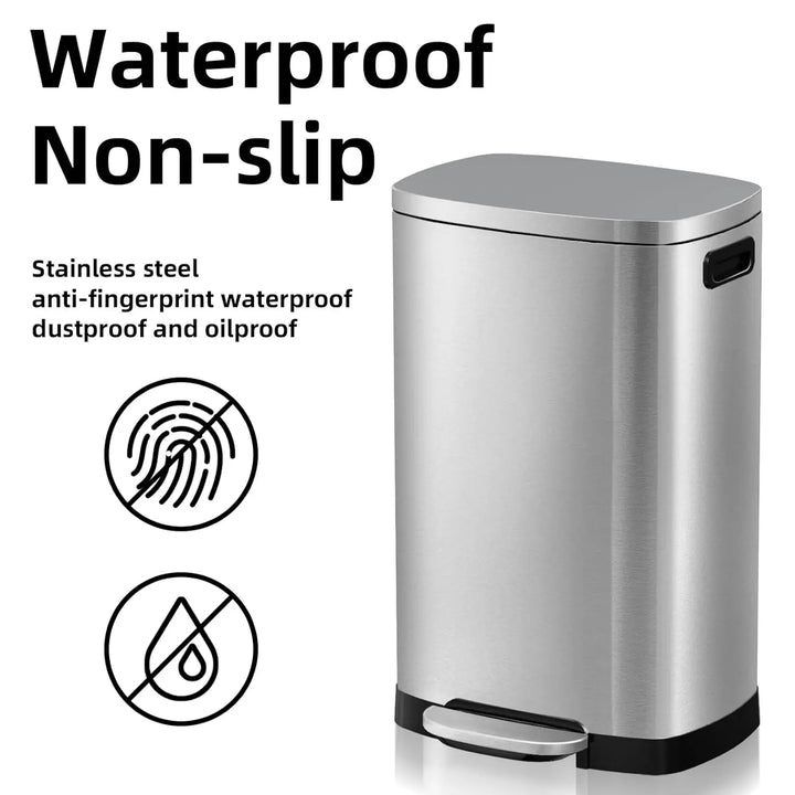 13 Gallon Trash Can with Lid, Trash Can