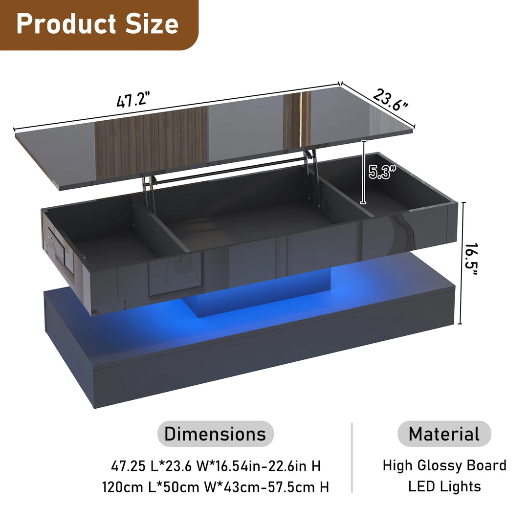 High Glossy LED Coffee Tables for Living Room