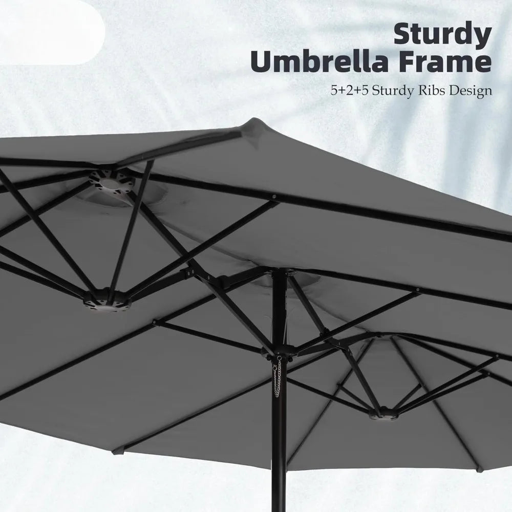15ft Patio Umbrella with Base , Outdoor  with Crank Handle