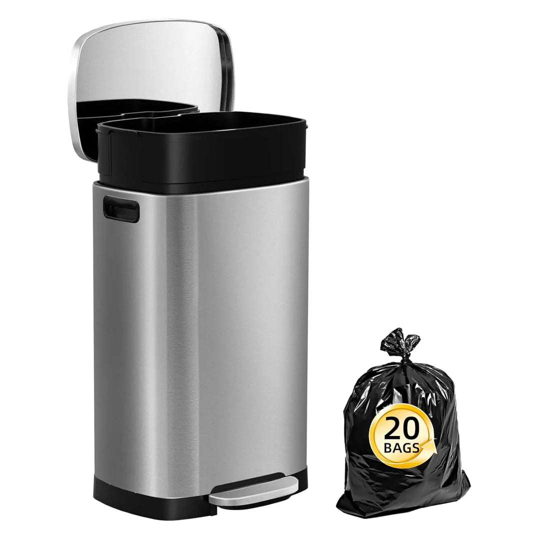 13 Gallon Trash Can with Lid, Trash Can