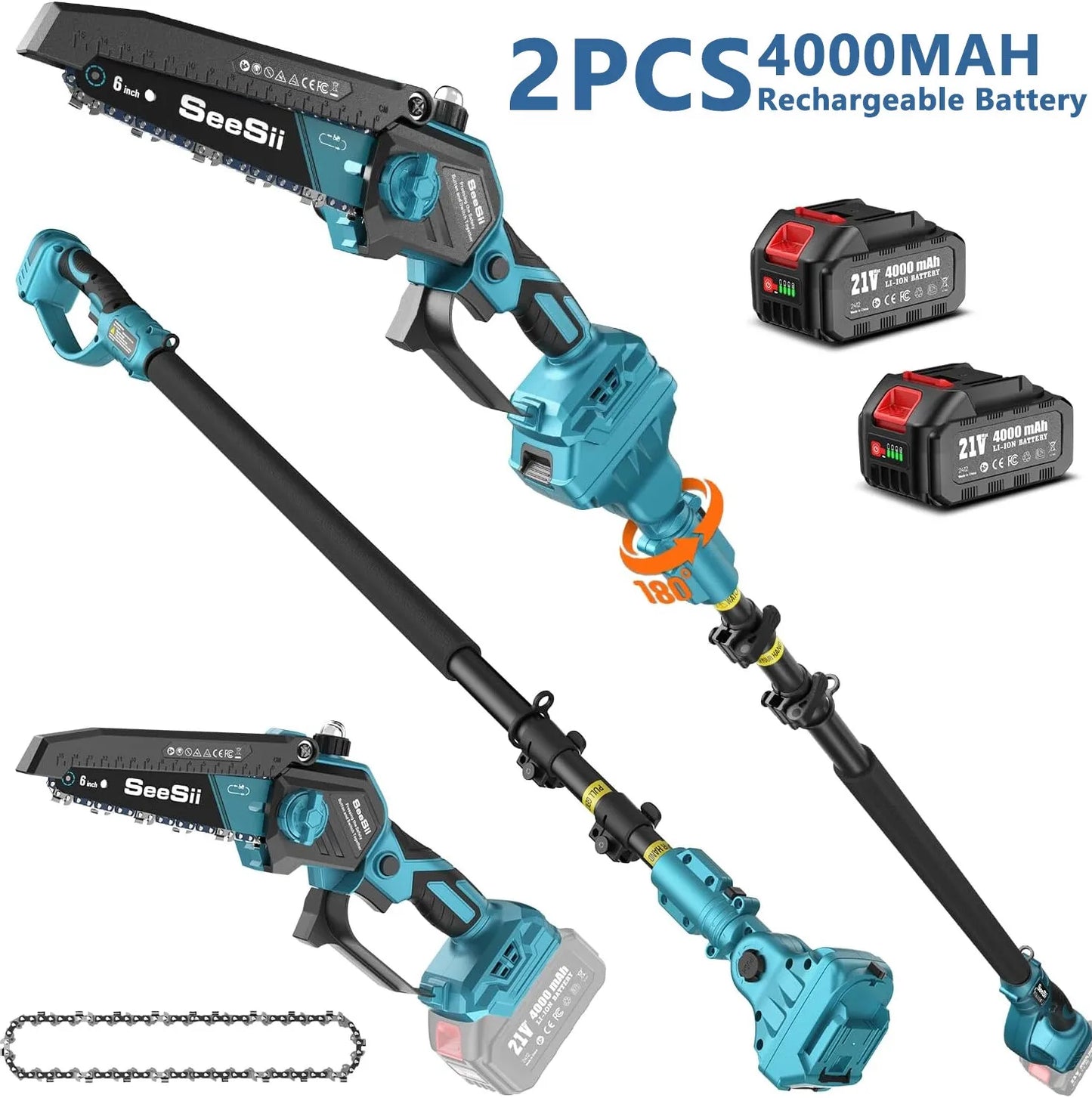 Pole Saws 6" Mini Chainsaw Cordless 16FT  Makita Battery