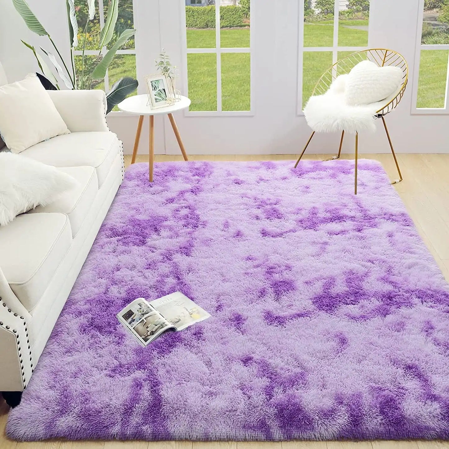 Tie Dye Velvet  Rug Fluffy Carpet For Living Room