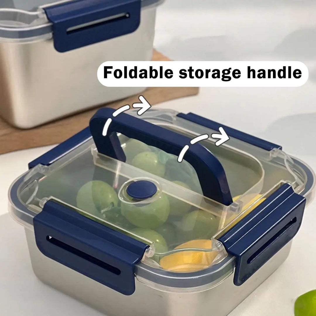 2PCS  Stainless Steel Food Storage Deep Design