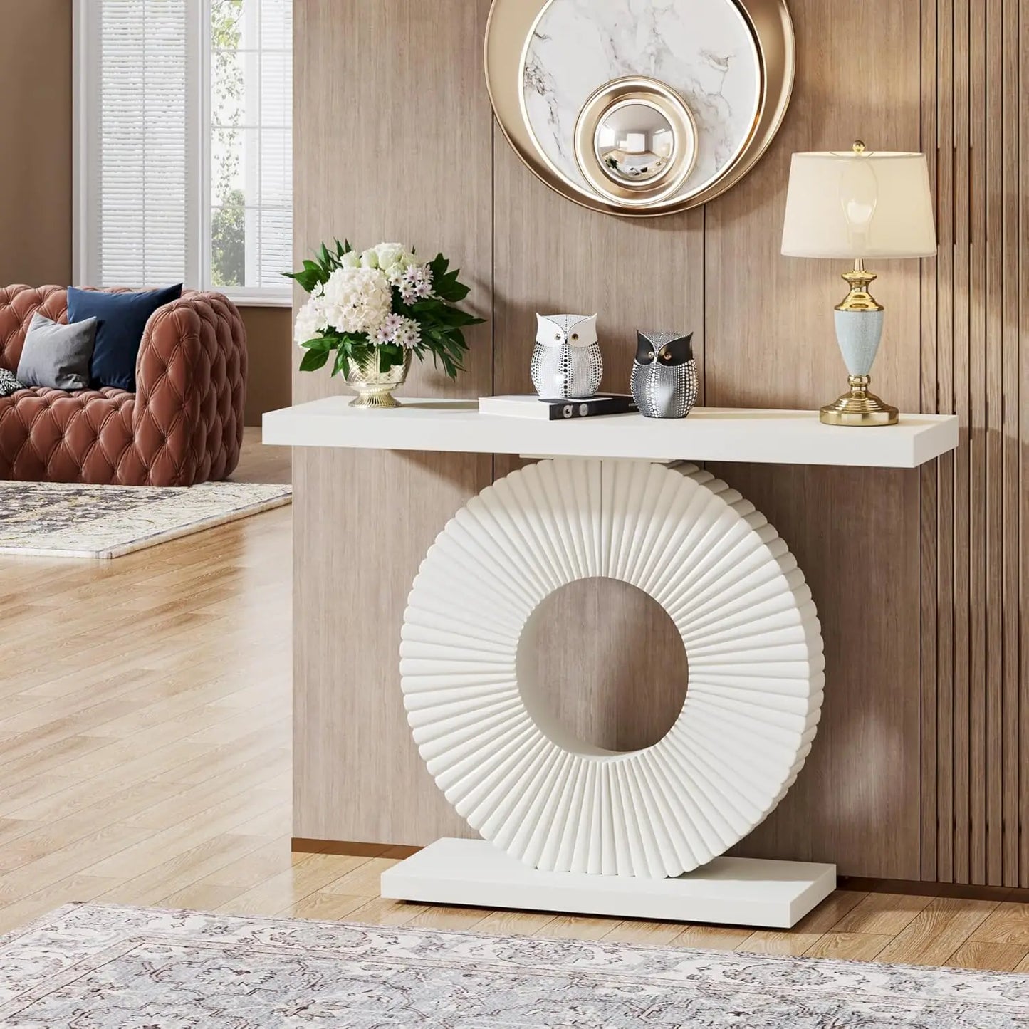 Modern Table with Wood ,Accent Table for Living Room