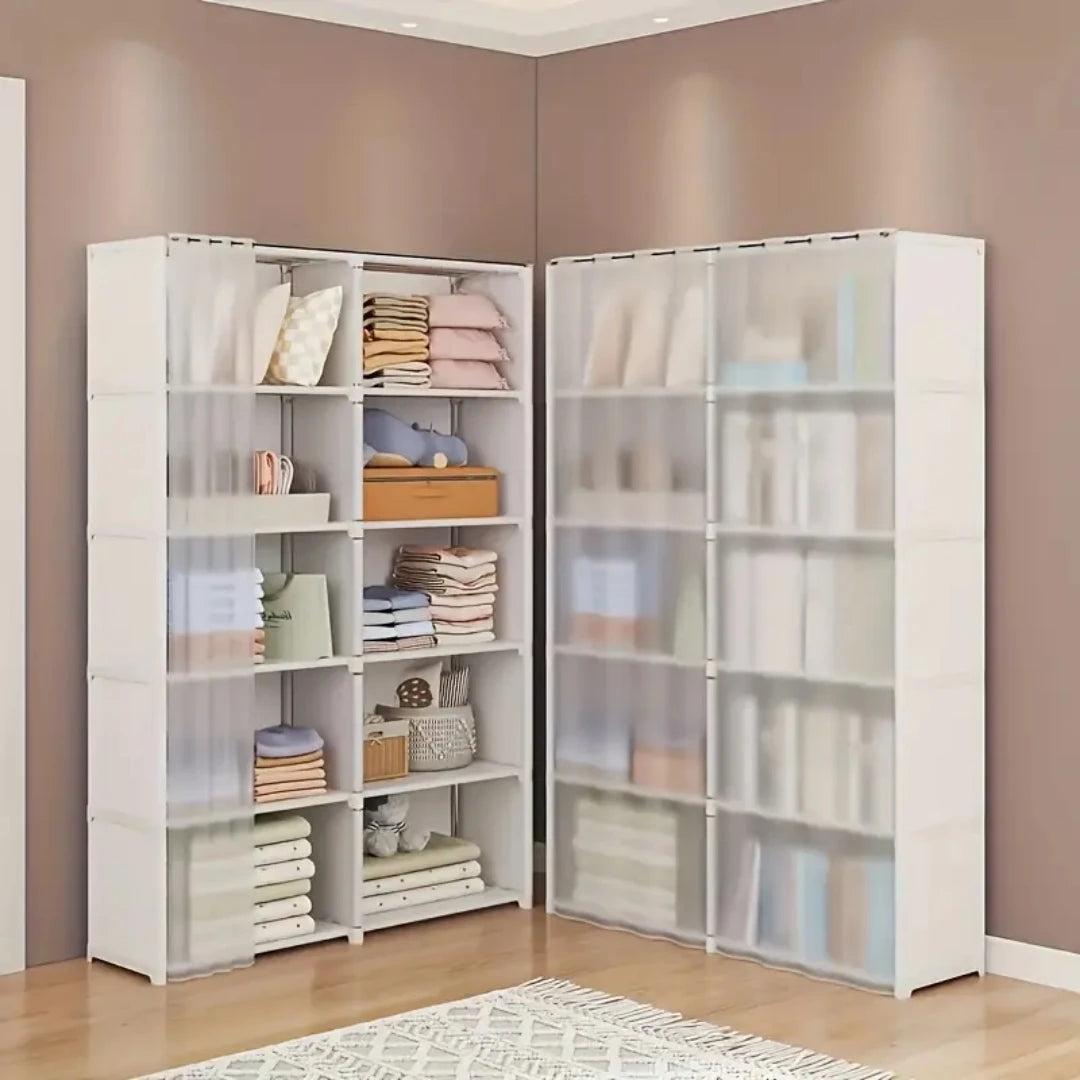 Wardrobe  Clothes  Storage Organizer  Partition Bookshelf Cabinet