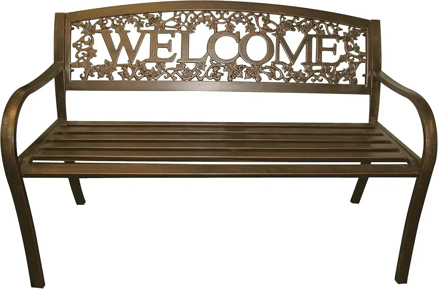 Customizable  Metal Welcome Outdoor Bench