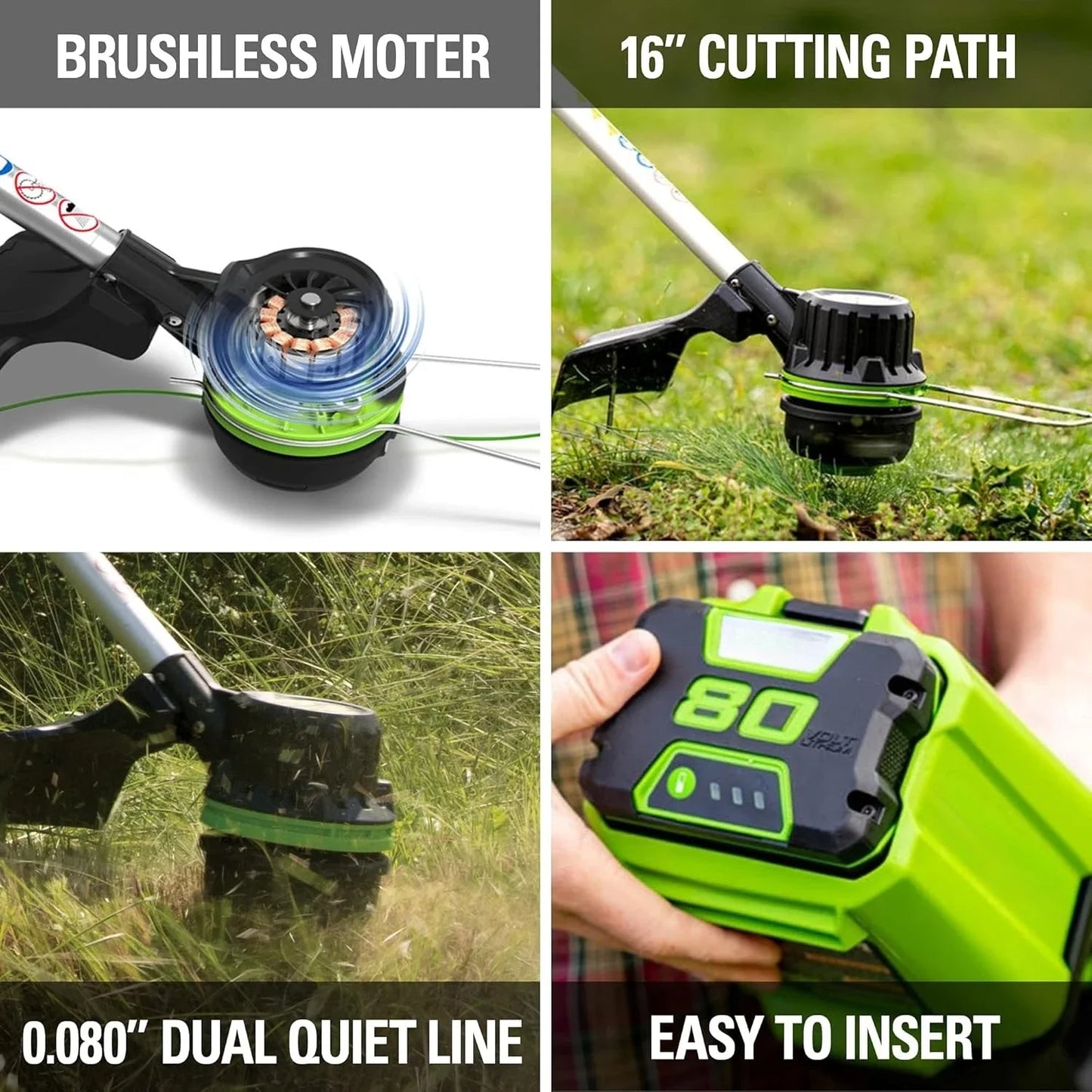 16-Inch 80V Cordless String Trimmer