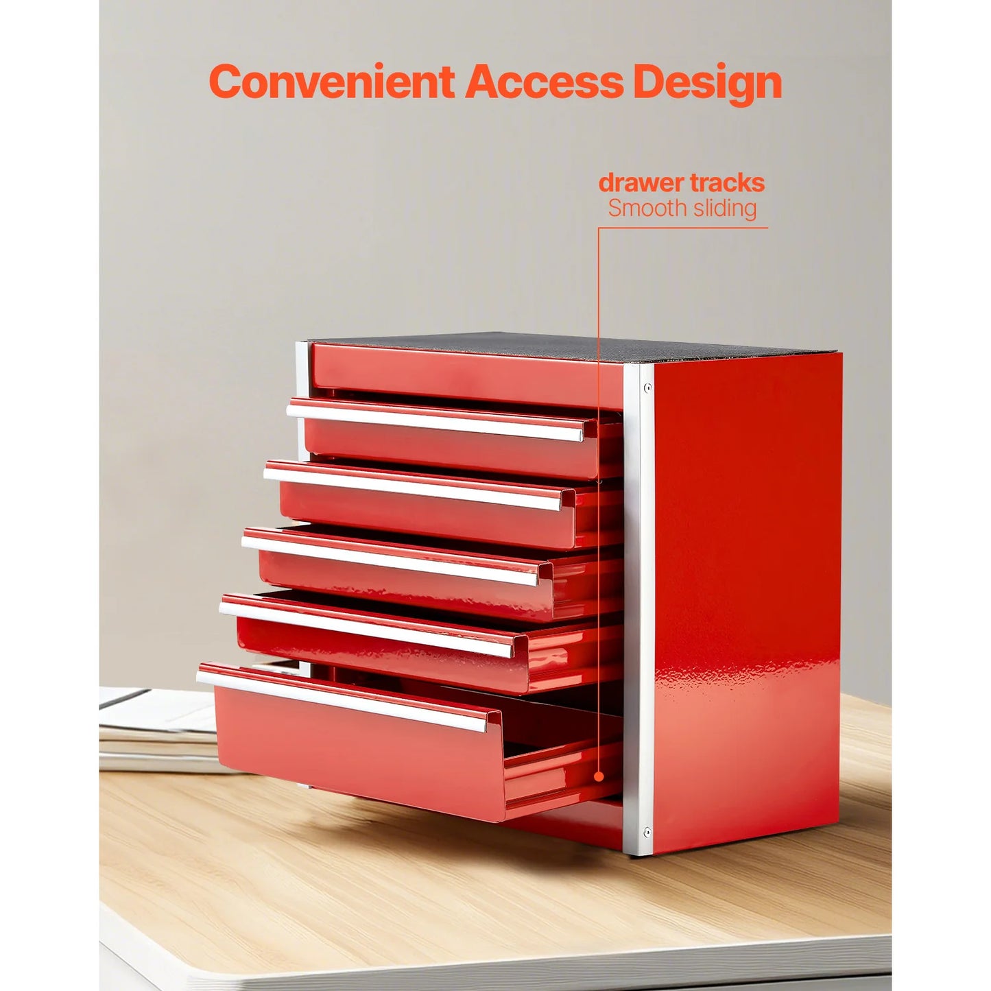 8.6in Metal Tool Box with PP Feet Pads for  Storage