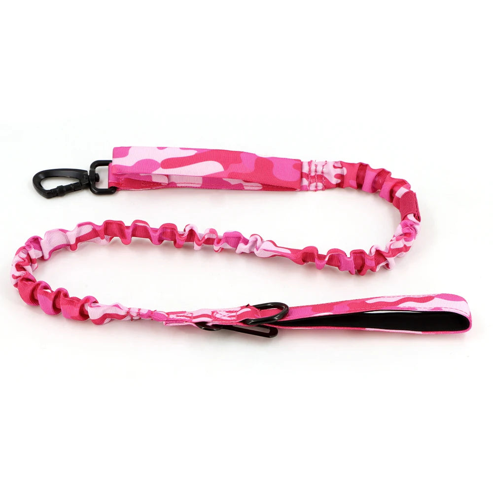 Military Pink Camouflage Dogs Harness Adjustable Leash