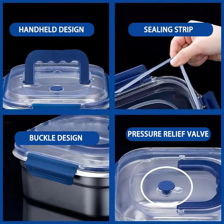 2PCS  Stainless Steel Food Storage Deep Design