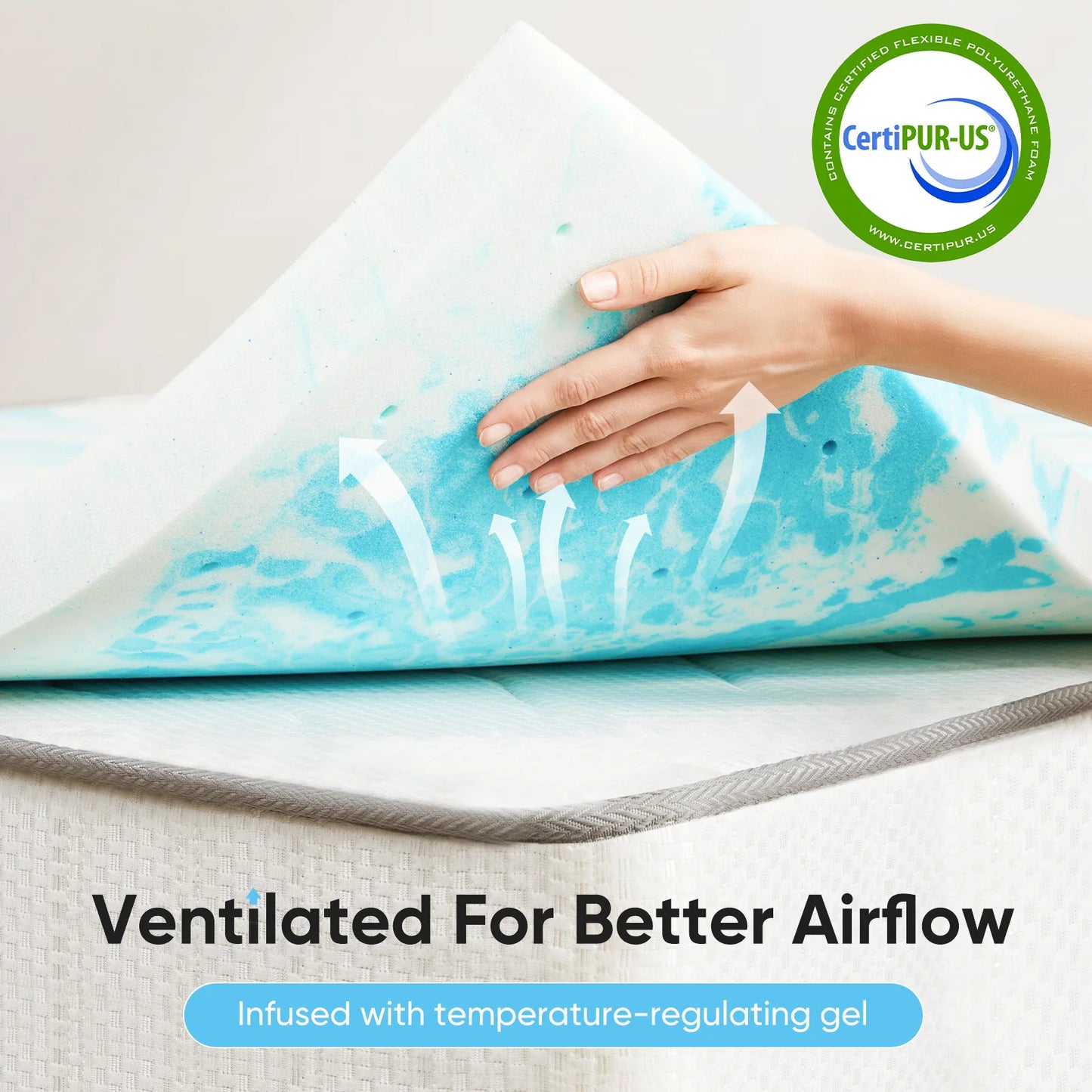 Memory Foam Mattress Topper Cooling Mattress Breathable